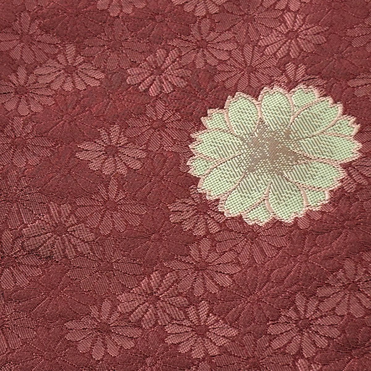 【美品】半幅帶 優品級櫻花菊花紅紫 化纖