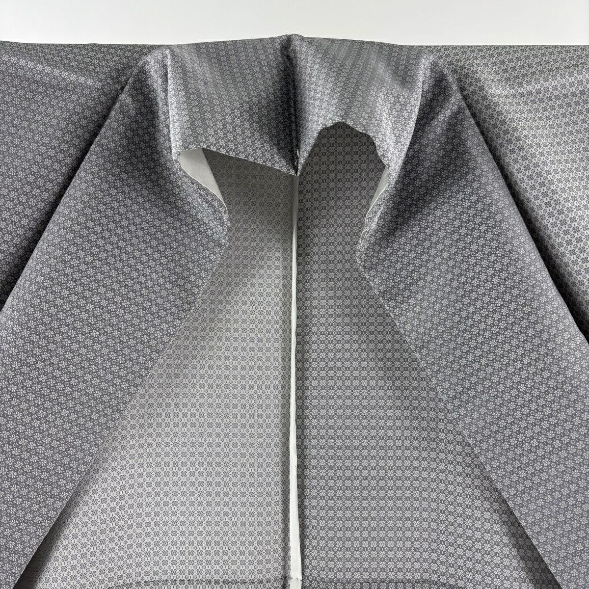 【美品】 付下 身長171cm 袖長65.5cm M 單層 召織 小花 灰 純蠶絲 逸品級