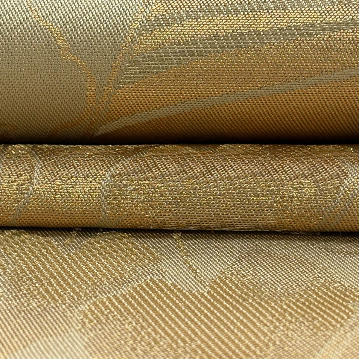 【美品】 袋帶 逸品級 北出與三郎 落款あり 流水蔦的細道 金絲 金金箔 金色 六通 純蠶絲