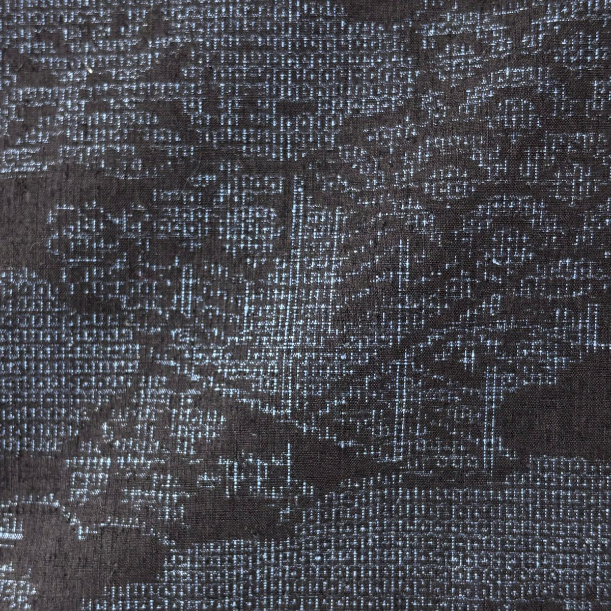 【美品】結城紬織 身長151cm 袖長62cm S 雙層 本場結城紬織 井上商事 證書附帶 龜甲 雲文 深藍 純蠶絲 逸品級