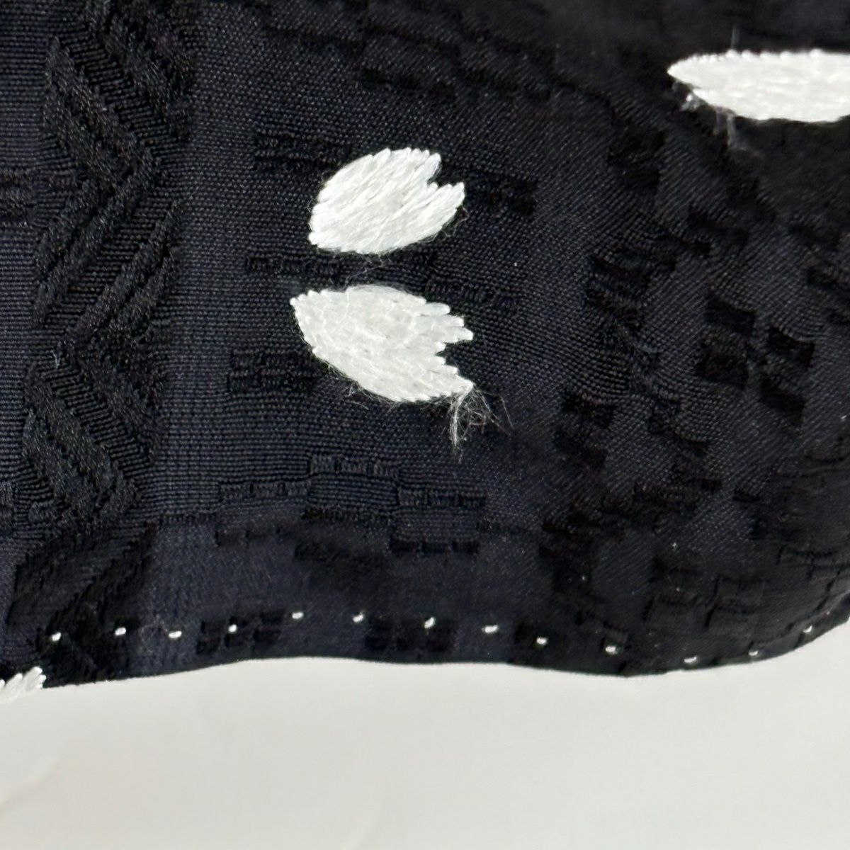 訪問服 身長166.5cm 袖長67.5cm L 雙層 櫻花花瓣 刺繡 金線 黑 純蠶絲 逸品級