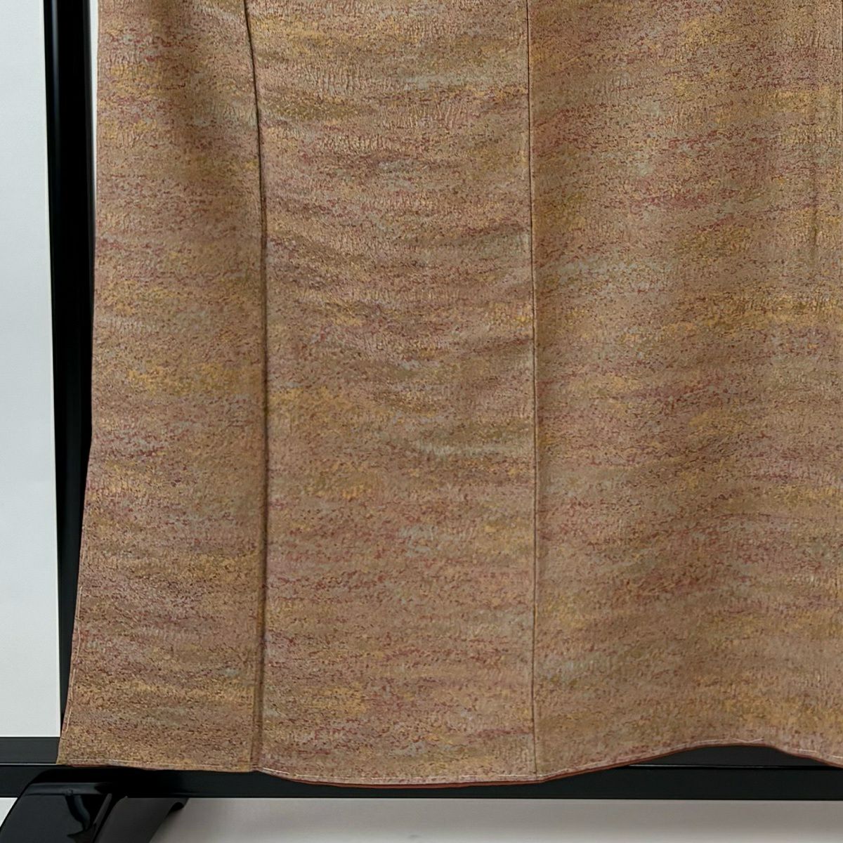 【美品】 小紋 身長158cm 袖長66.5cm M 雙層 陶彩染 薄茶 純蠶絲 秀品級