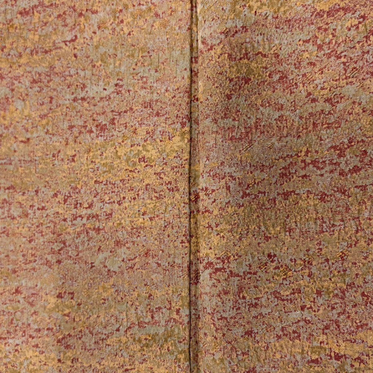 【美品】 小紋 身長158cm 袖長66.5cm M 雙層 陶彩染 薄茶 純蠶絲 秀品級