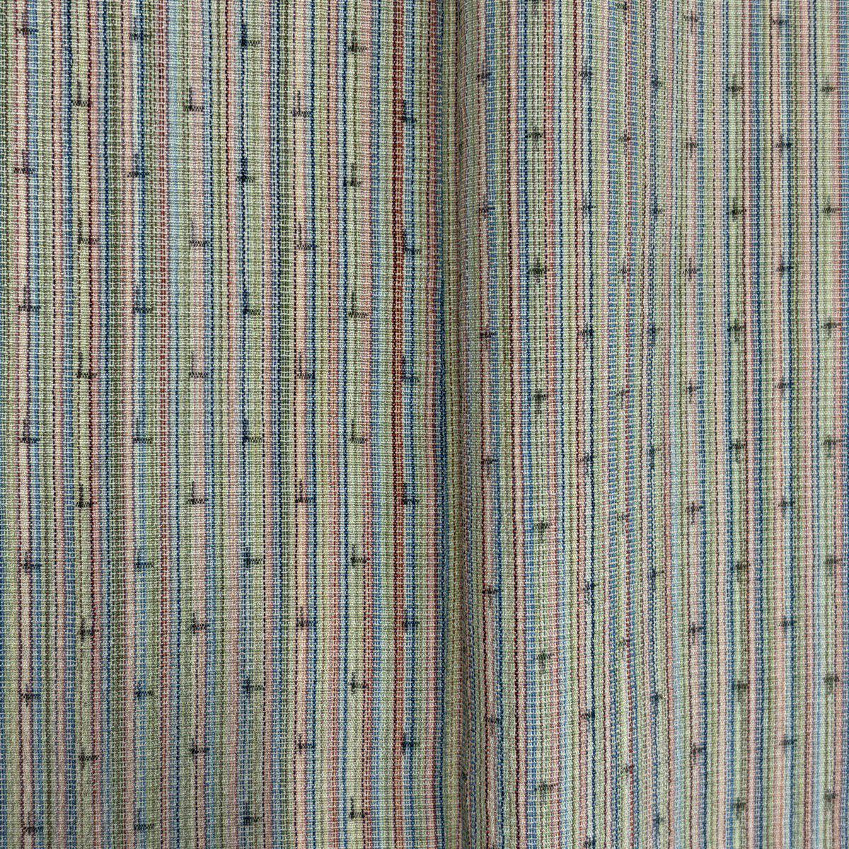 【美品】 紬織 身長155cm 袖長64cm M 單層 縱條 絣 灰 純蠶絲 秀品級