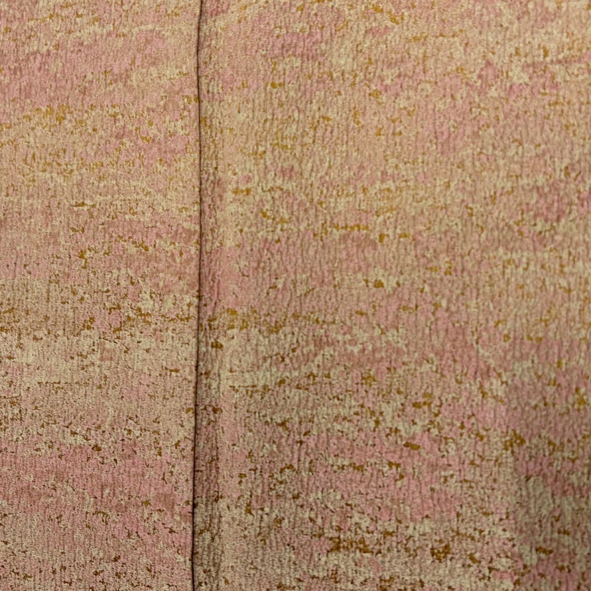 【美品】 付下 身長153.5cm 袖長60.5cm S 雙層 幾何圖案 陶彩染 粉米色 純蠶絲 秀品級 一個紋