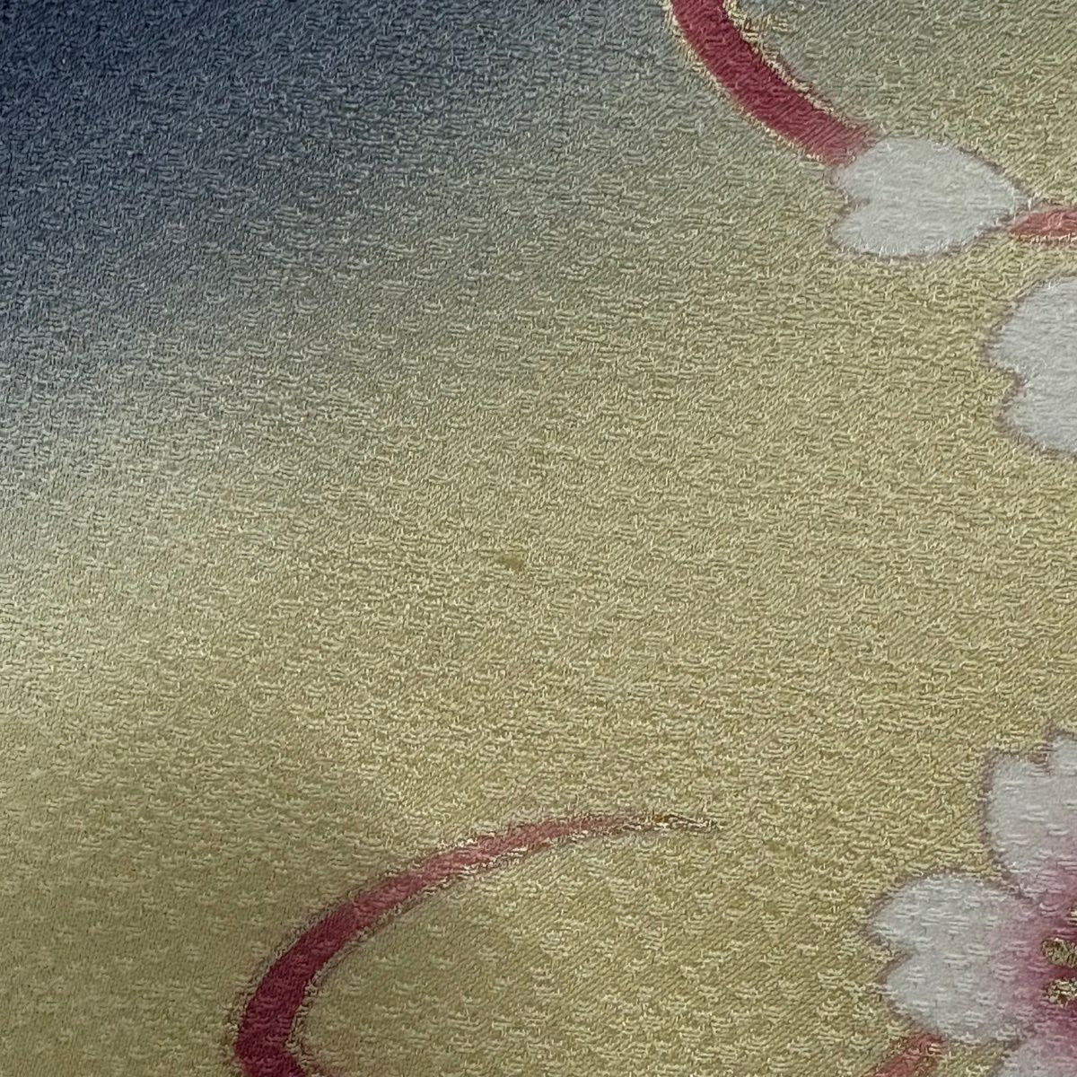 【美品】振袖禮服 身長158.5cm 袖長66.5cm M 雙層 鈴 櫻花 金絲 金銀彩 黑 純蠶絲 秀品級