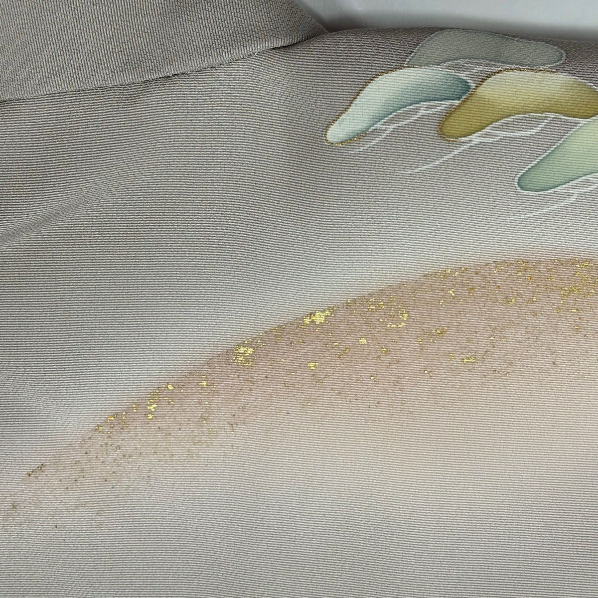 訪問服 身長158cm 袖長65cm M 雙層 松樹竹子梅花 山並 金絲 金銀彩 灰茶 純蠶絲 名品級 一つ紋