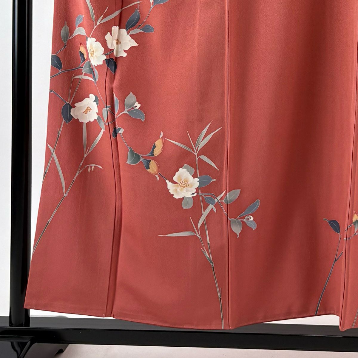 【美品】 付下 身長155.5cm 袖長65cm M 雙層 南克治 落款 草花紋紋 粉紅 純蠶絲 名品級 一つ紋