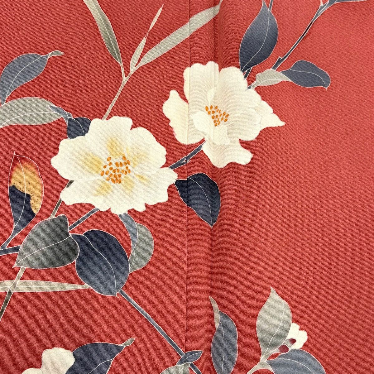 【美品】 付下 身長155.5cm 袖長65cm M 雙層 南克治 落款 草花紋紋 粉紅 純蠶絲 名品級 一つ紋
