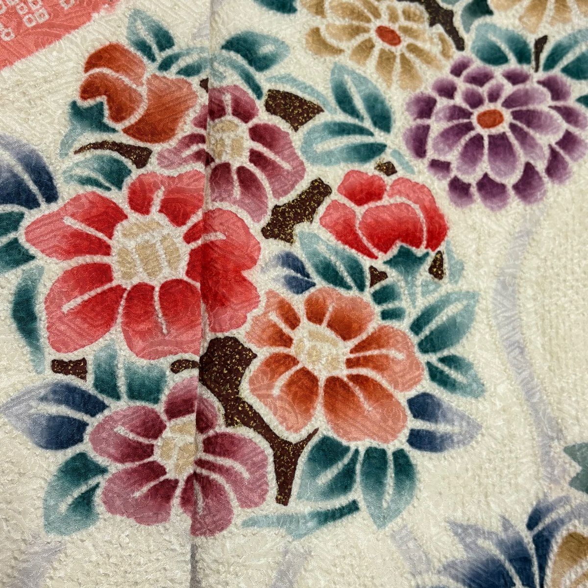 振袖禮服 身長154cm 袖長63.5cm S 雙層 花丸紋 立涌 金銀彩 絞染 粉紅 純蠶絲 名品級
