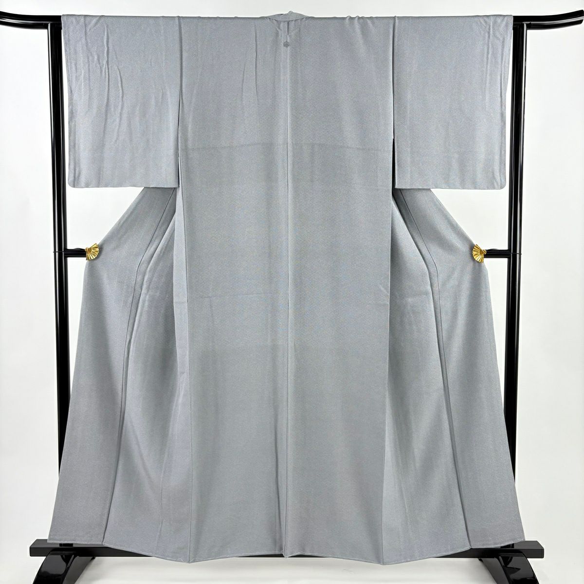 江戶小紋 身長157cm 袖長63cm S 雙層 鮫 灰色 純蠶絲 名品級 一つ紋