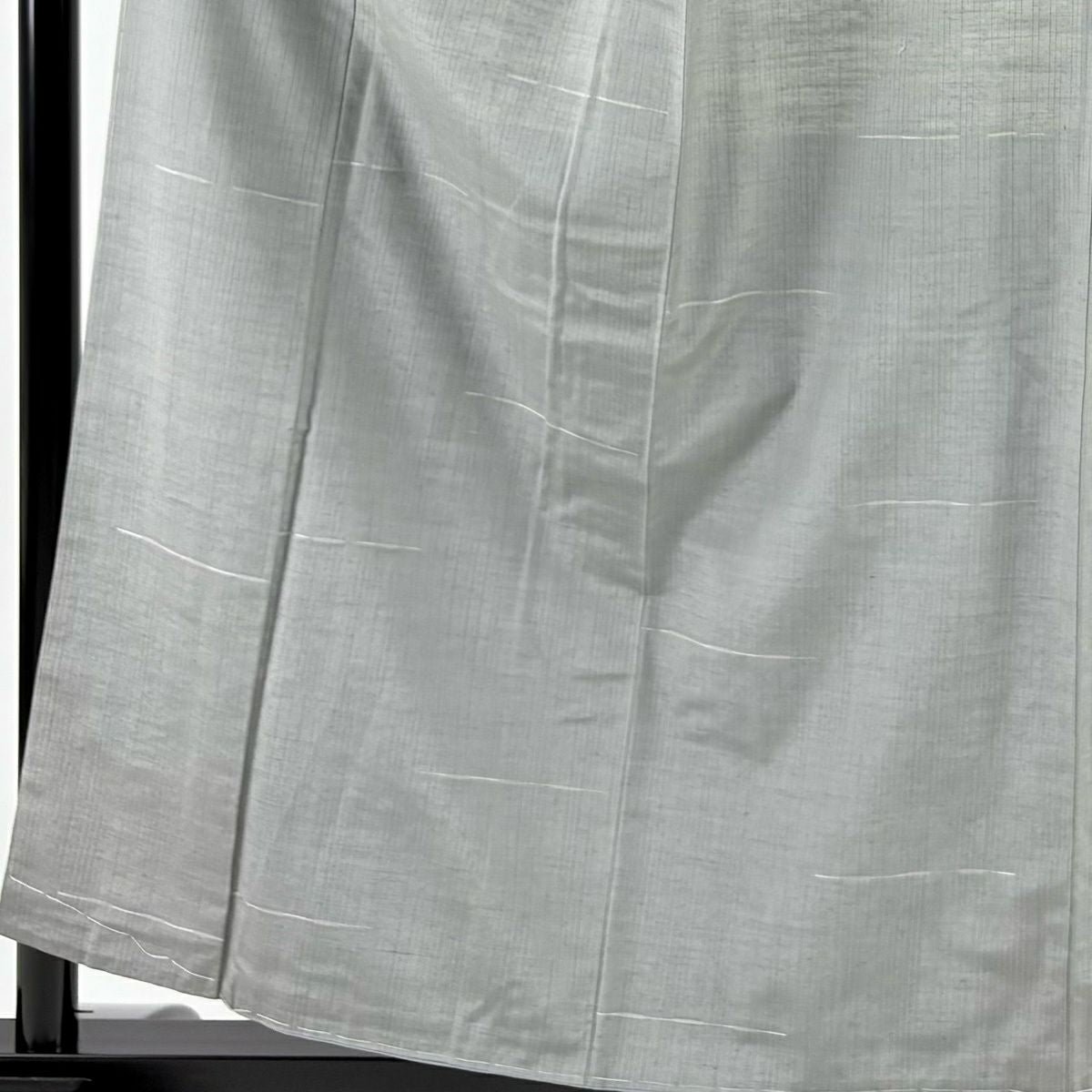 【美品】 小紋 身長156.5cm 袖長63cm S 雙層 紬織織 縞 灰色 純蠶絲 名品級