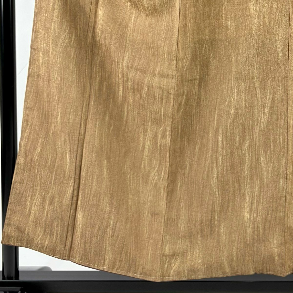 【美品】 小紋 身長155.5cm 袖長64cm M 雙層 幾何學 紅茶 純蠶絲 名品級