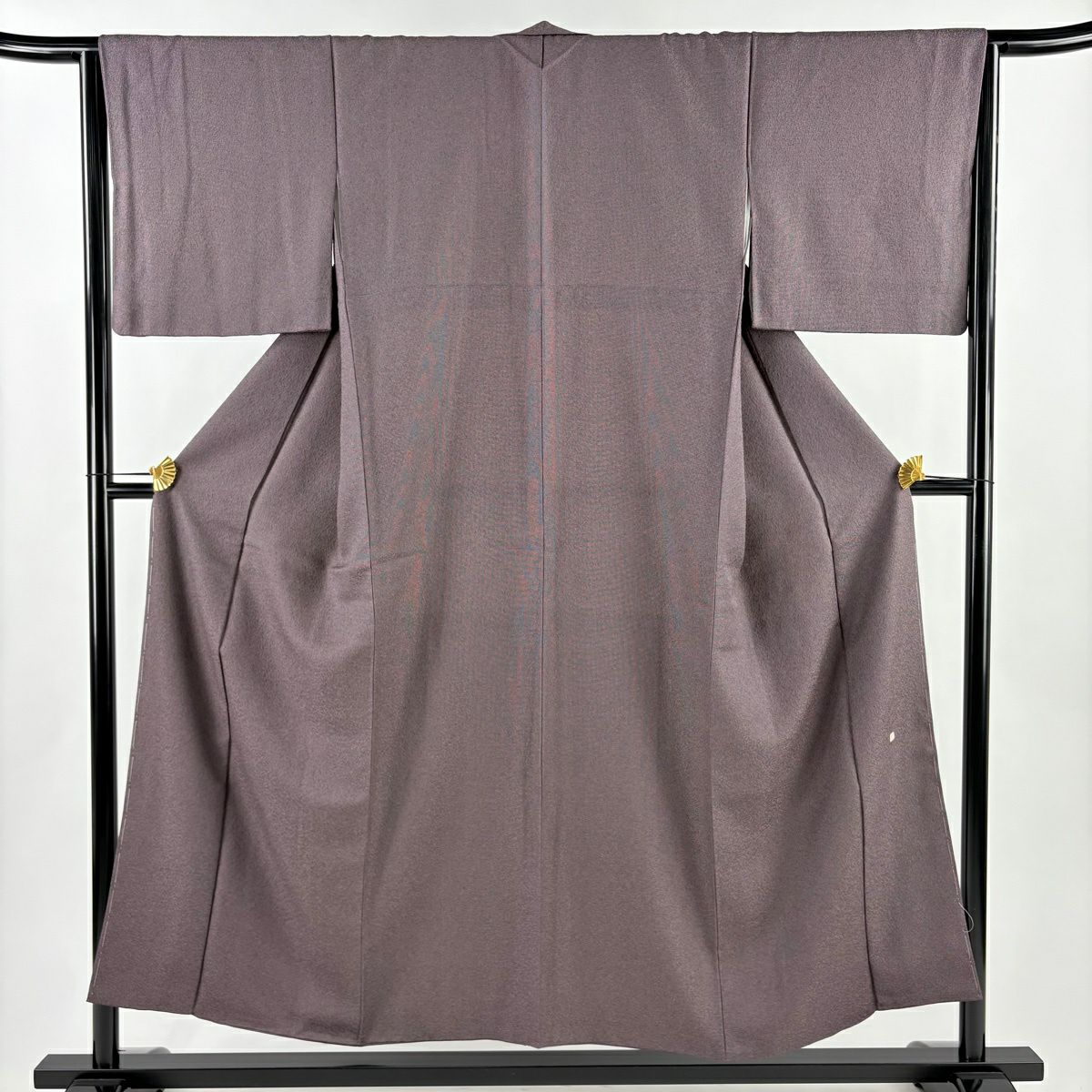 【美品】 江戶小紋 身長153cm 袖長64.5cm M 雙層 落款あり 角通し 紫 純蠶絲 名品級