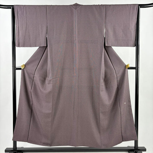【美品】 江戶小紋 身長153cm 袖長64.5cm M 雙層 落款あり 角通し 紫 純蠶絲 名品級