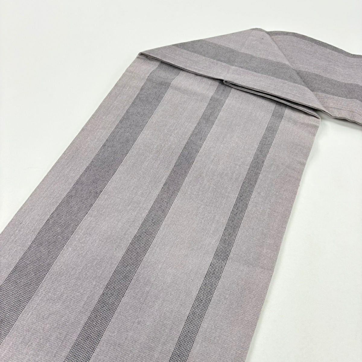 【美品】 名古屋帶 秀品級 枝花 文字文 漸層 灰紫 純蠶絲