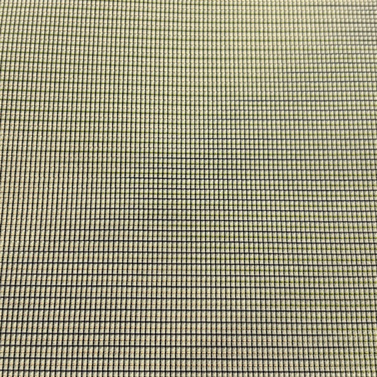 【美品】 名古屋帶 優品級 八寸名古屋帶 松樹葉仕立 格子 米色 純蠶絲