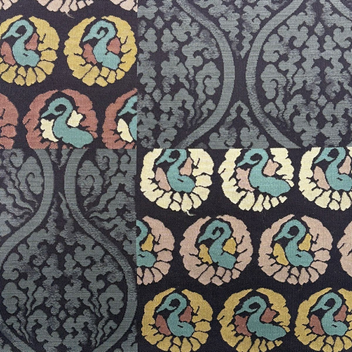 袋帶 秀品級 立涌 鳥 灰紫 六通 純蠶絲