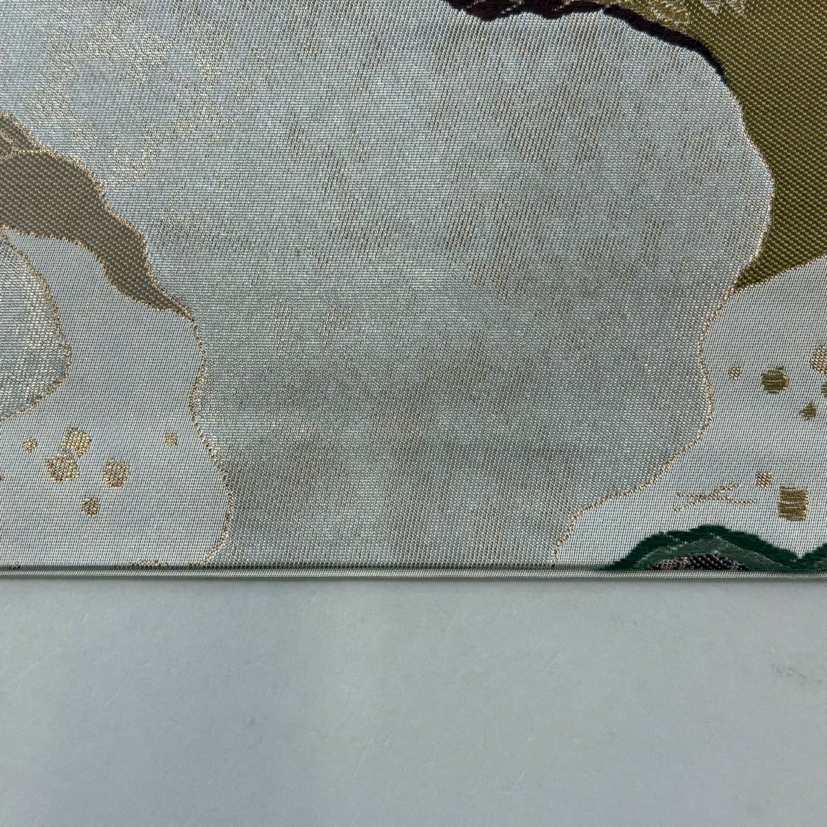 袋帶 秀品級 花鳥 道長取 金絲 金金箔 銀 六通 純蠶絲