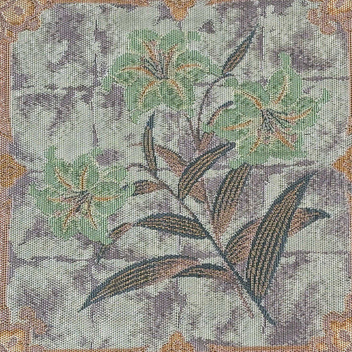 【美品】 袋帶 秀品級 落款あり 萬葉 格天井 菖蒲 灰紫 全通 純蠶絲