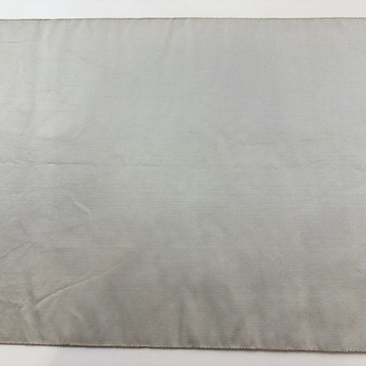 【美品】 袋帶 秀品級 落款あり 萬葉 格天井 菖蒲 灰紫 全通 純蠶絲
