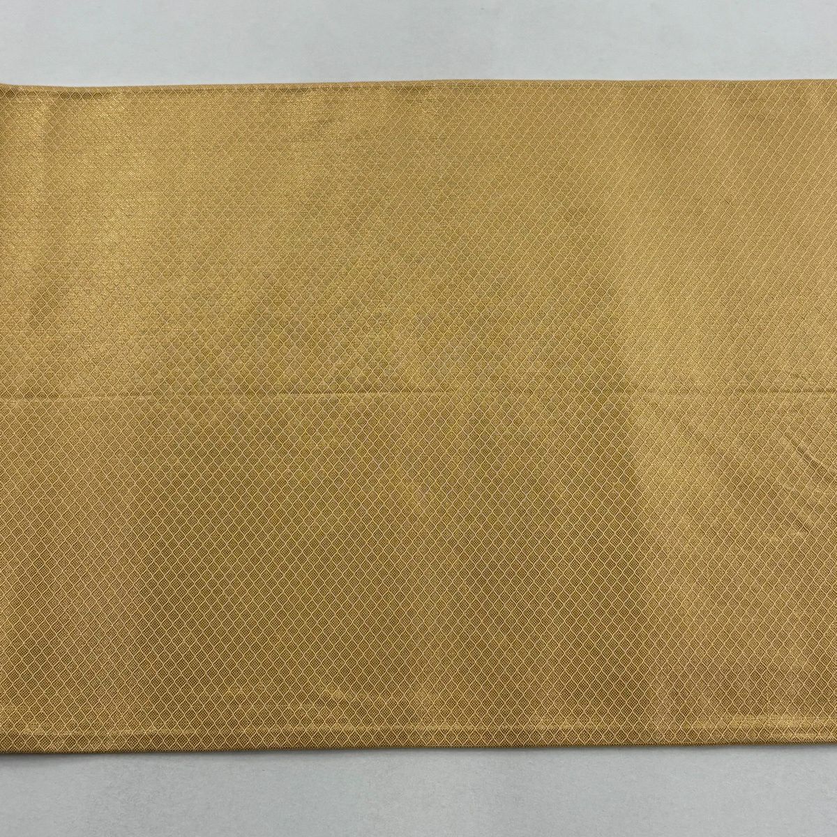 【美品】 袋帶 秀品級 人物 草花紋 螺鈿 金絲 淺橙色 大鼓圖案 純蠶絲