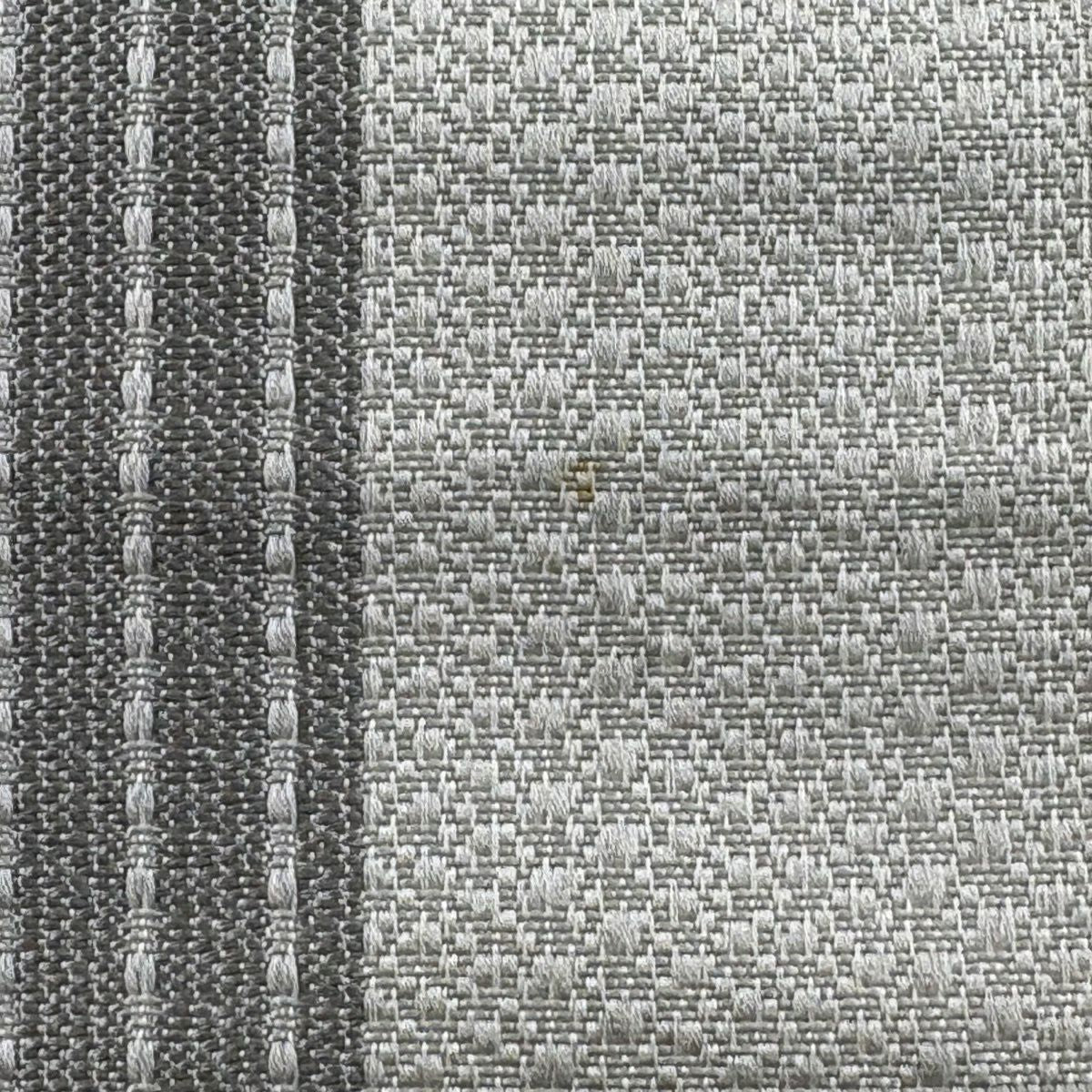 名古屋帶 秀品級 條紋 幾何圖案 灰白 純蠶絲
