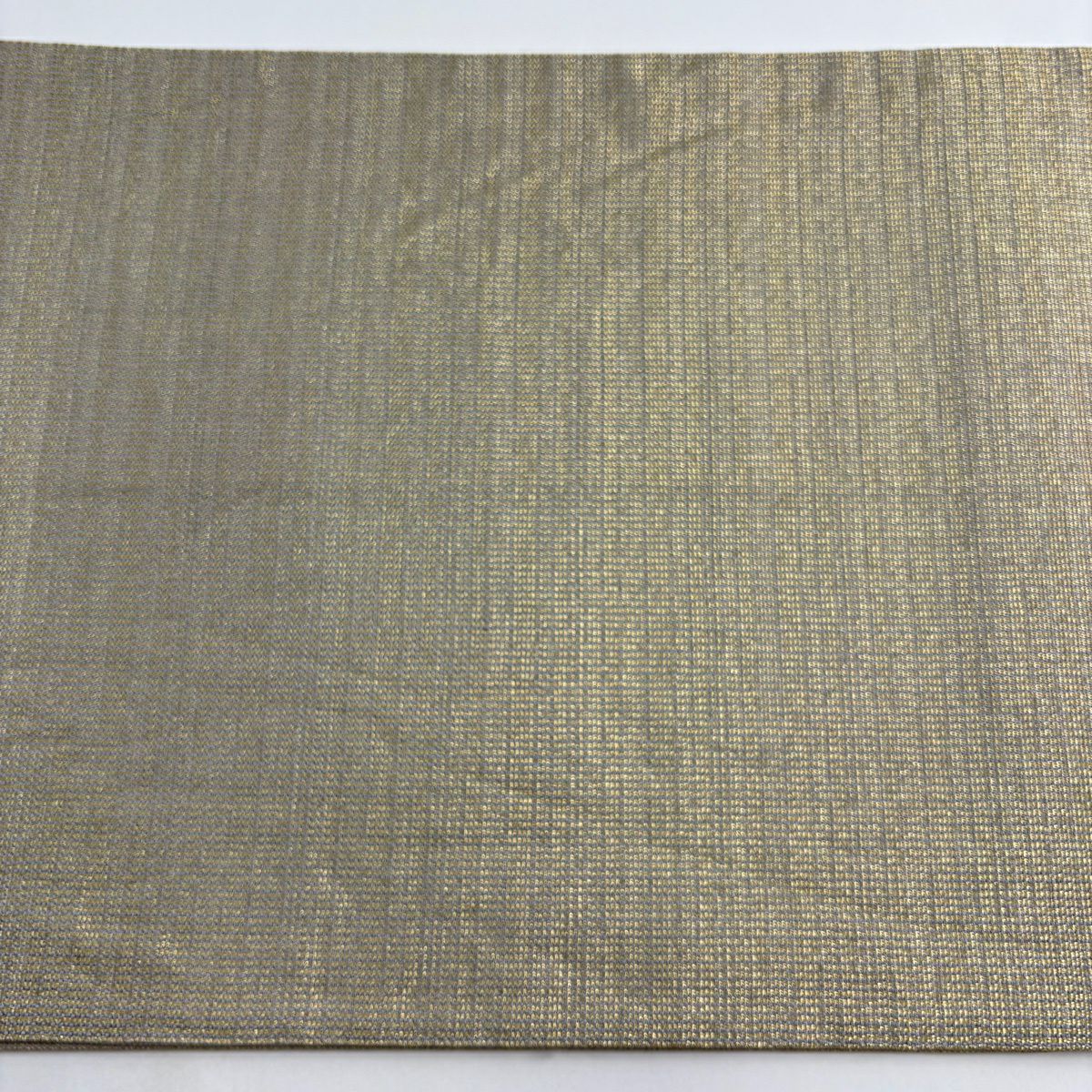 【美品】 袋帶 秀品級 波 幾何學圖案 金絲 金色 大鼓圖案 純蠶絲