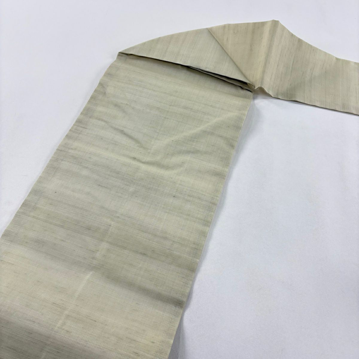 【美品】 名古屋帶 秀品級 夏帶 流水 幾何圖案 灰綠 純蠶絲