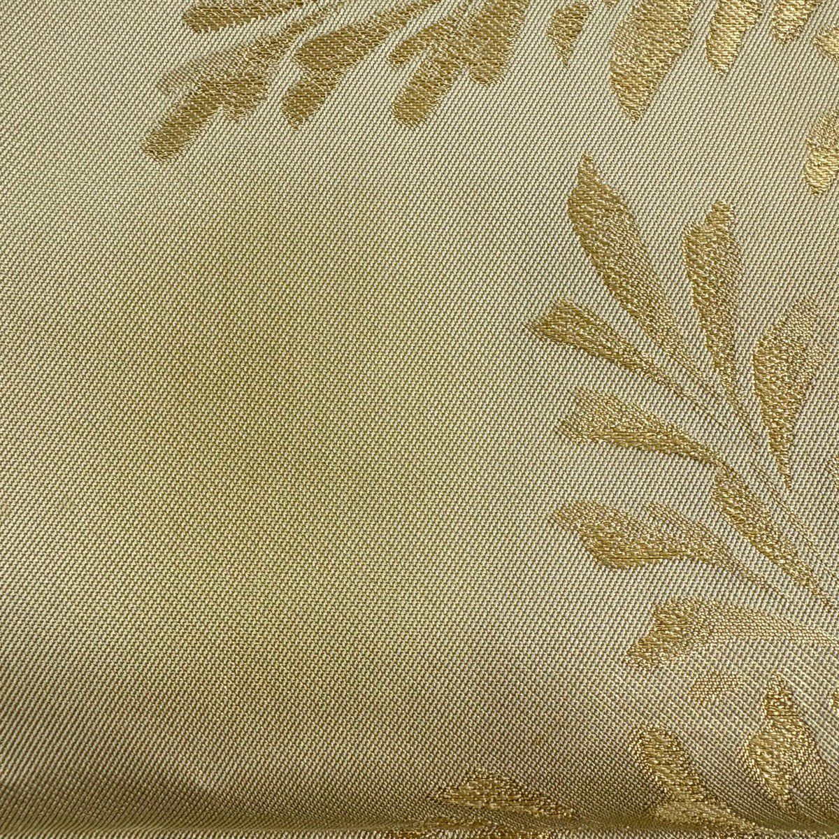袋帶 秀品級 川島織物 有落款 枝葉 金絲 金色 六通 純蠶絲