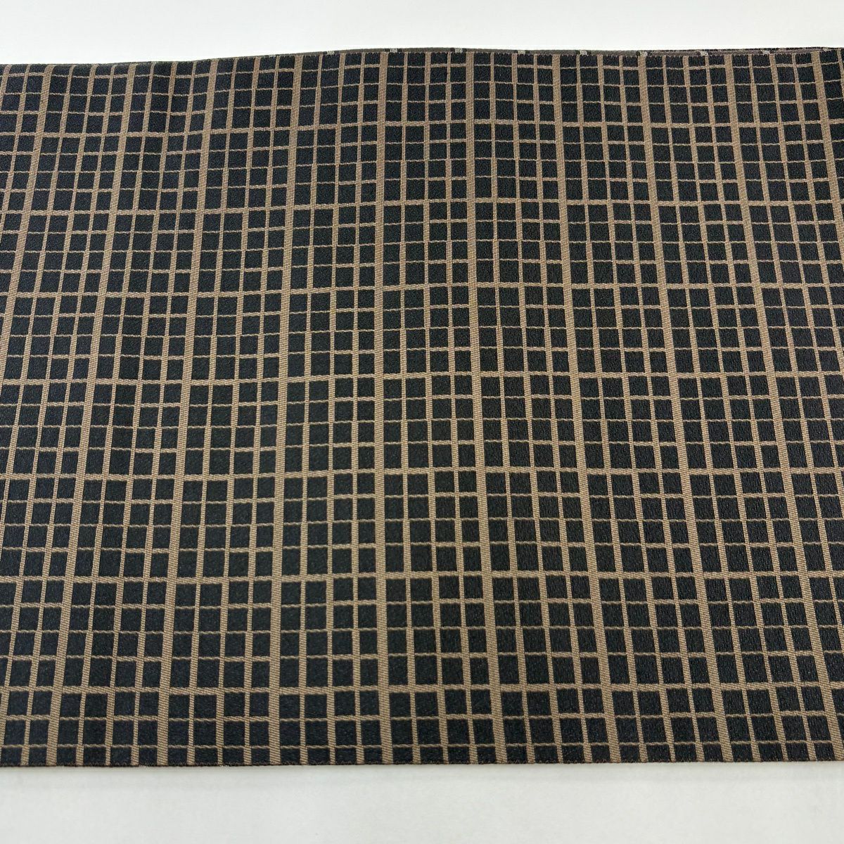 【美品】 袋帶 名品級 瓦紋 茶紫 全通 純蠶絲