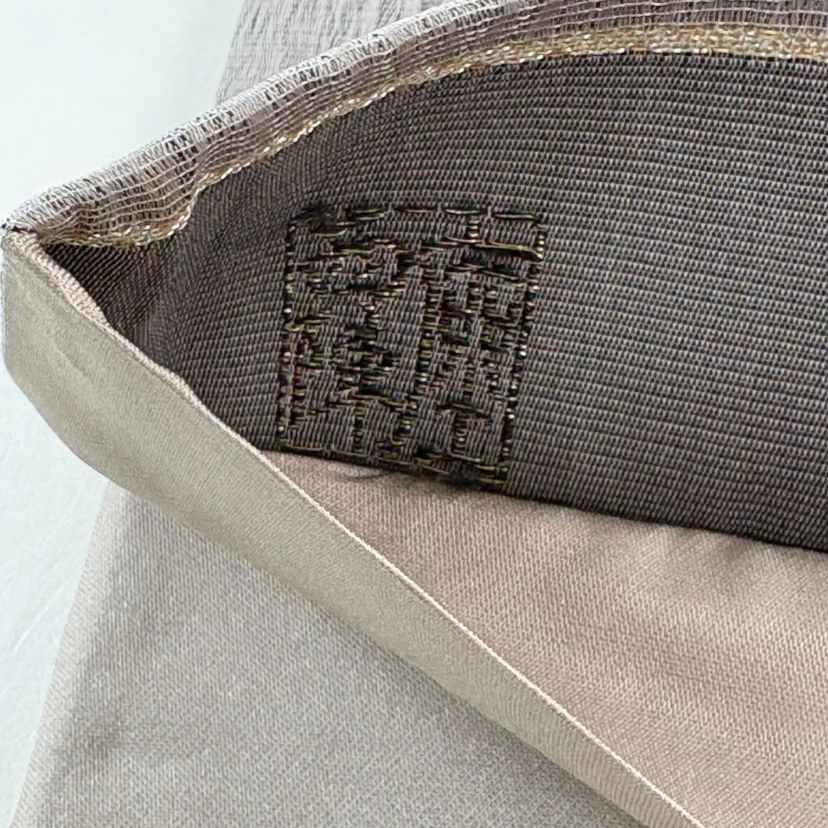 【美品】 袋帶 名品級 落款あり 立涌 圓 金金箔 淺紫 六通 純蠶絲
