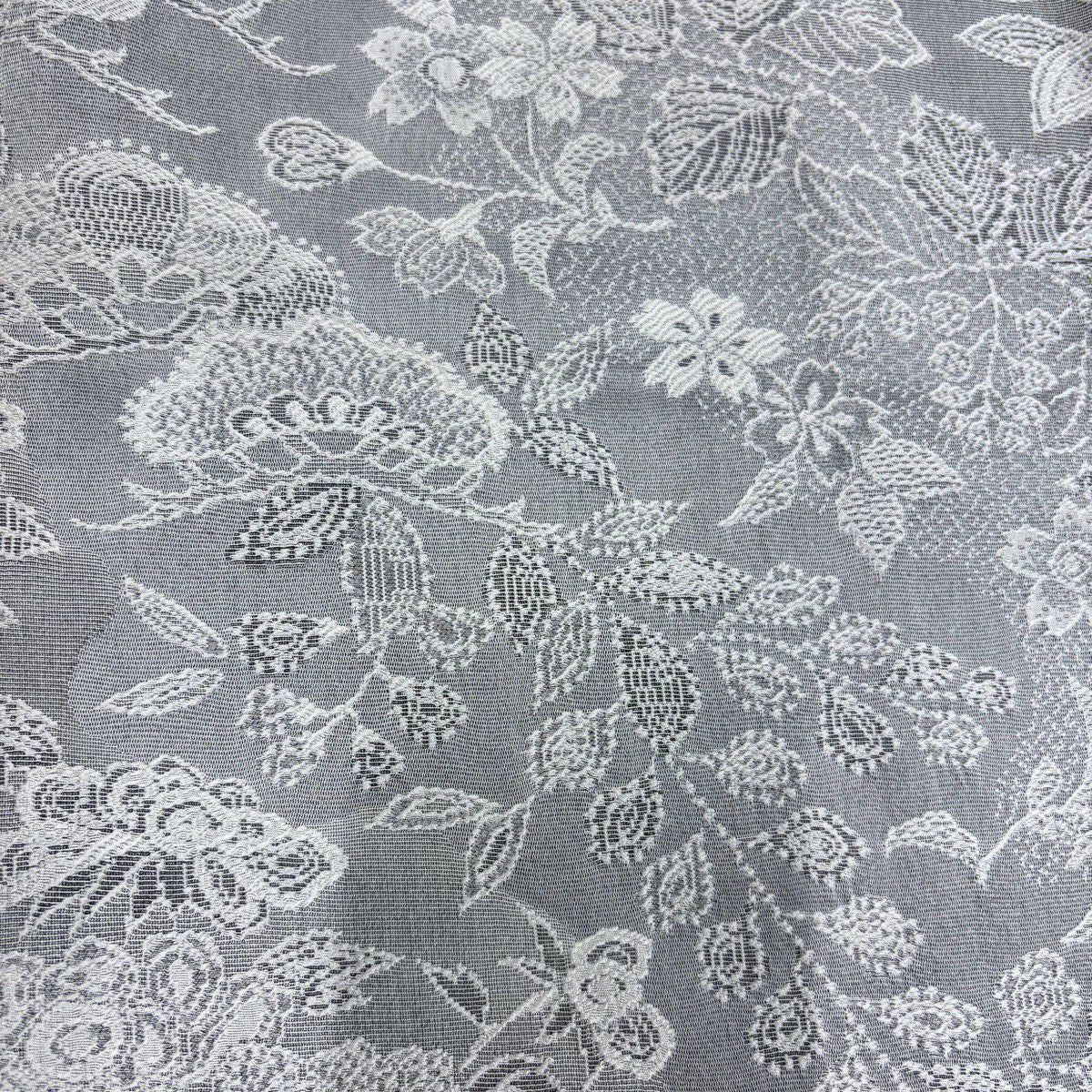 【美品】 小紋 身長163.5cm 袖長65.5cm M 雙層 紋意匠 草花紋紋 笠松樹 灰色 純蠶絲 名品級