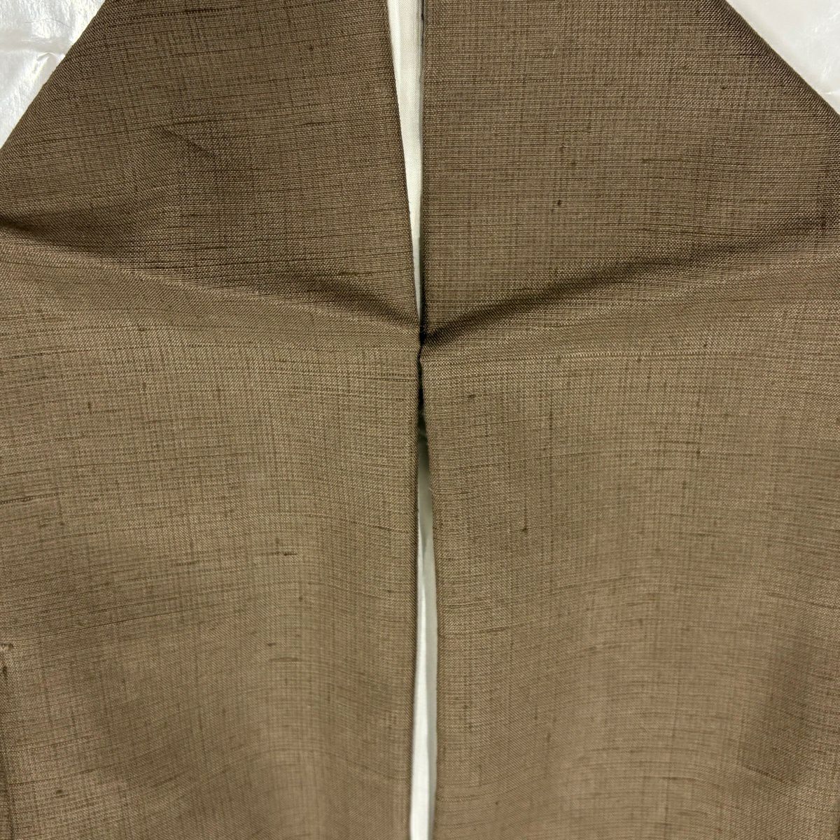【美品】 付下 身長159.5cm 袖長62.5cm S 雙層 紬織織 青海波 龜甲 刺繡 金銀彩 灰茶 純蠶絲 秀品級