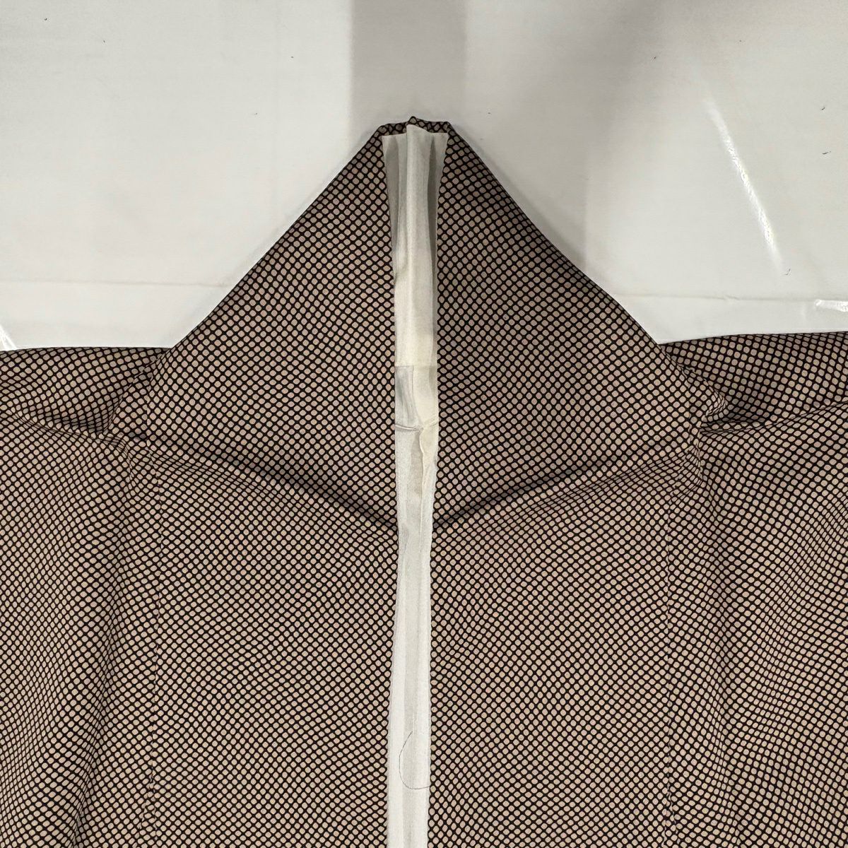 【美品】 小紋 身長160.5cm 袖長65.5cm M 雙層 幾何學圖案 焦茶 純蠶絲 秀品級