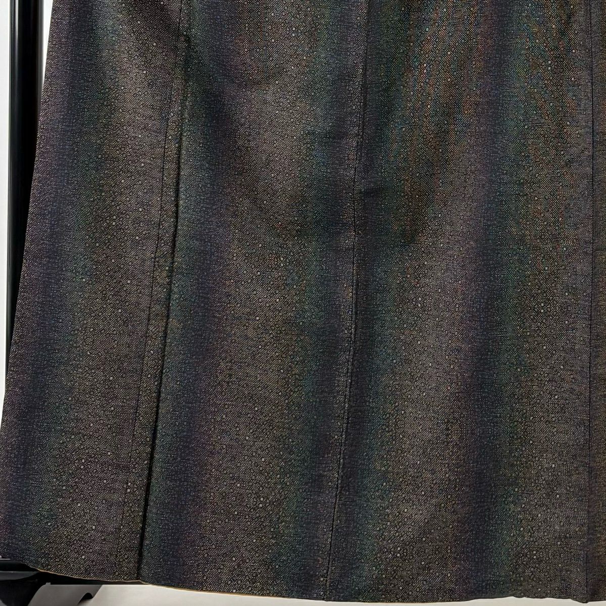 【美品】 紬織 身長162cm 袖長65cm M 雙層 幾何學圖案 茶紫 純蠶絲 優品級