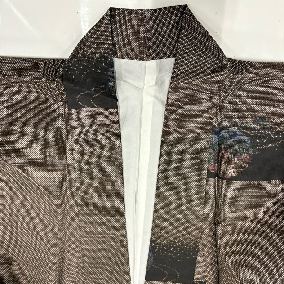 【美品】 紬織 身長159cm 袖長63.5cm S 雙層 巴齊領 手鞠 焦茶 純蠶絲 優品級