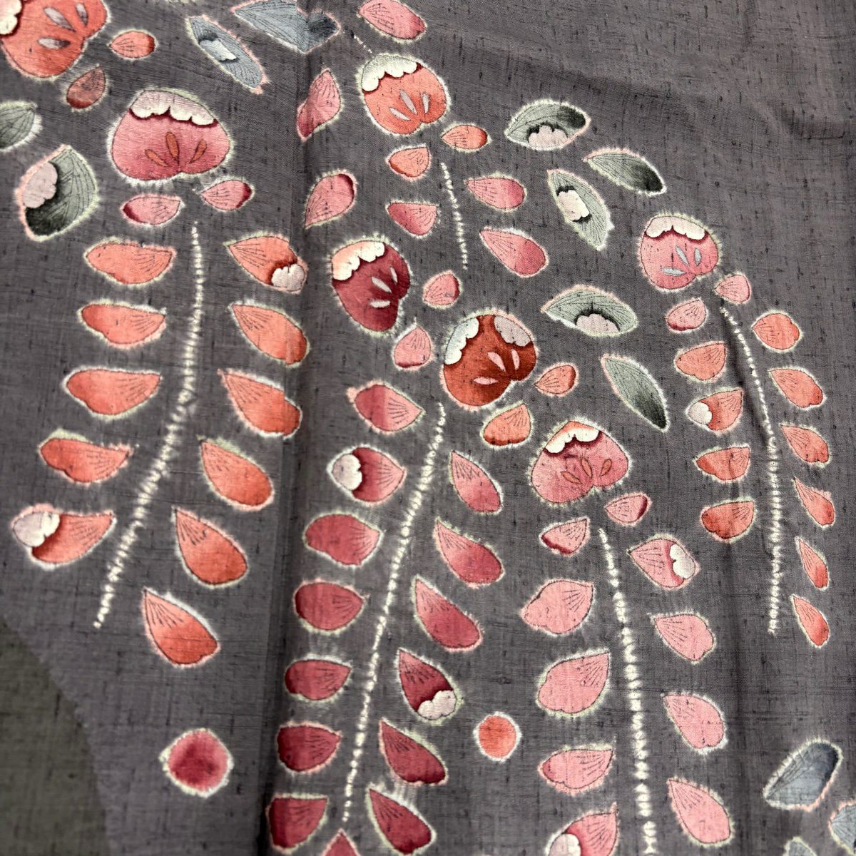 【美品】訪問服 身長155cm 袖長64cm M 雙層 紬織織 辻花染 絞染 灰紫 純蠶絲 秀品級