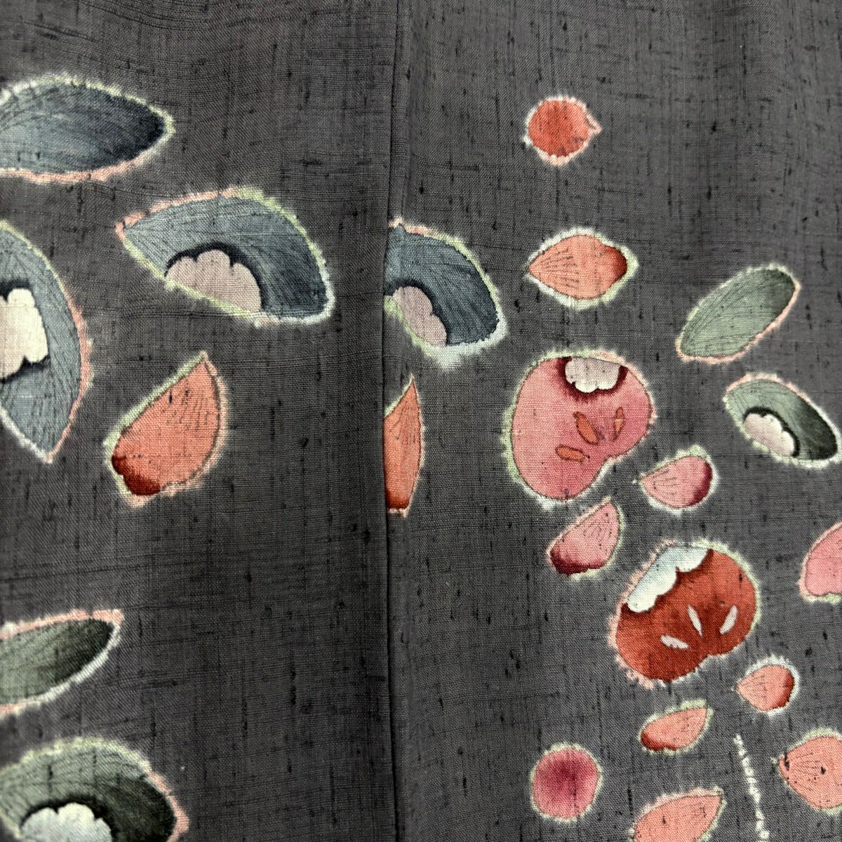 【美品】訪問服 身長155cm 袖長64cm M 雙層 紬織織 辻花染 絞染 灰紫 純蠶絲 秀品級