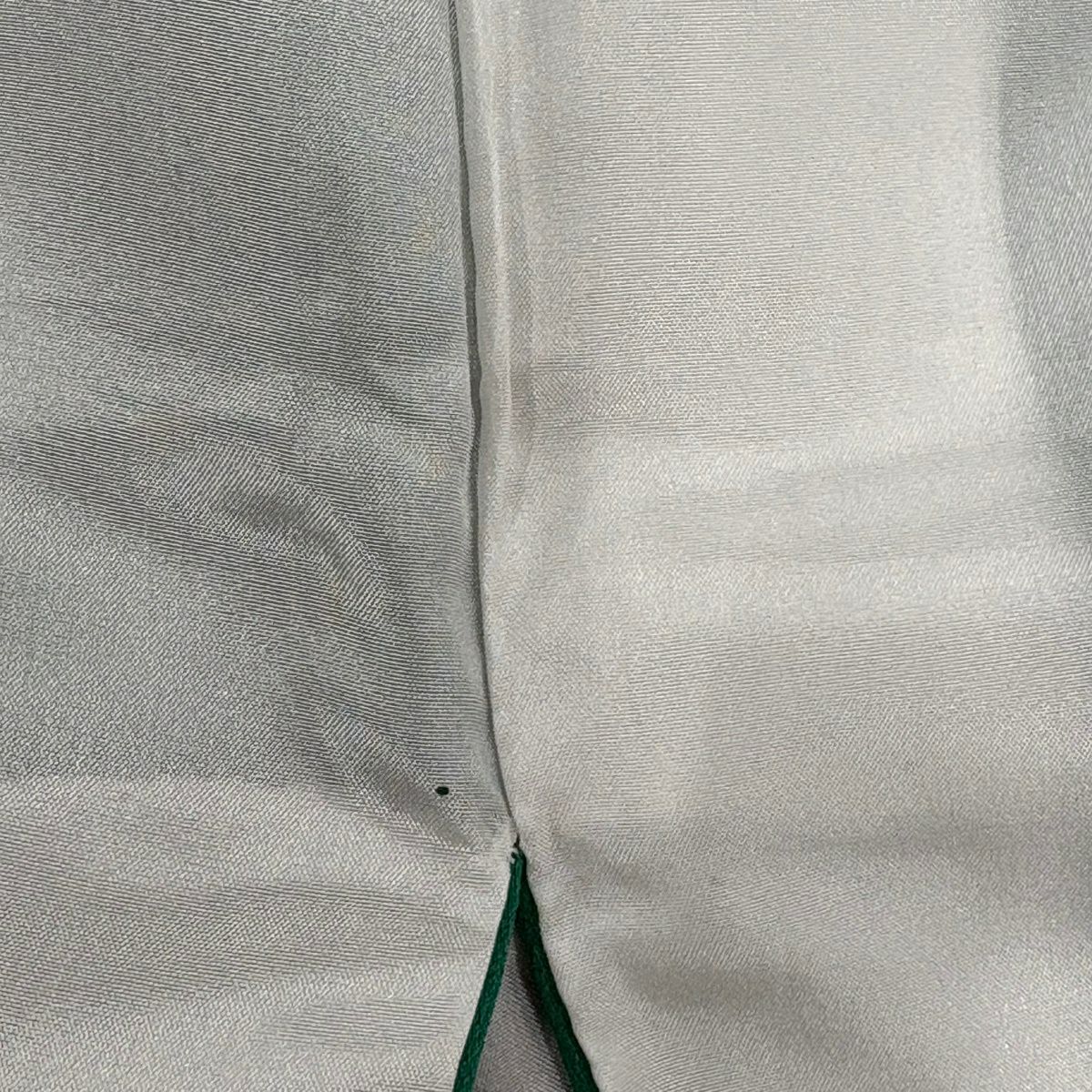 振袖禮服 身長166.5cm 袖長67cm M 雙層 扇子 菊花 金彩裝飾 染分 綠 純蠶絲 秀品級