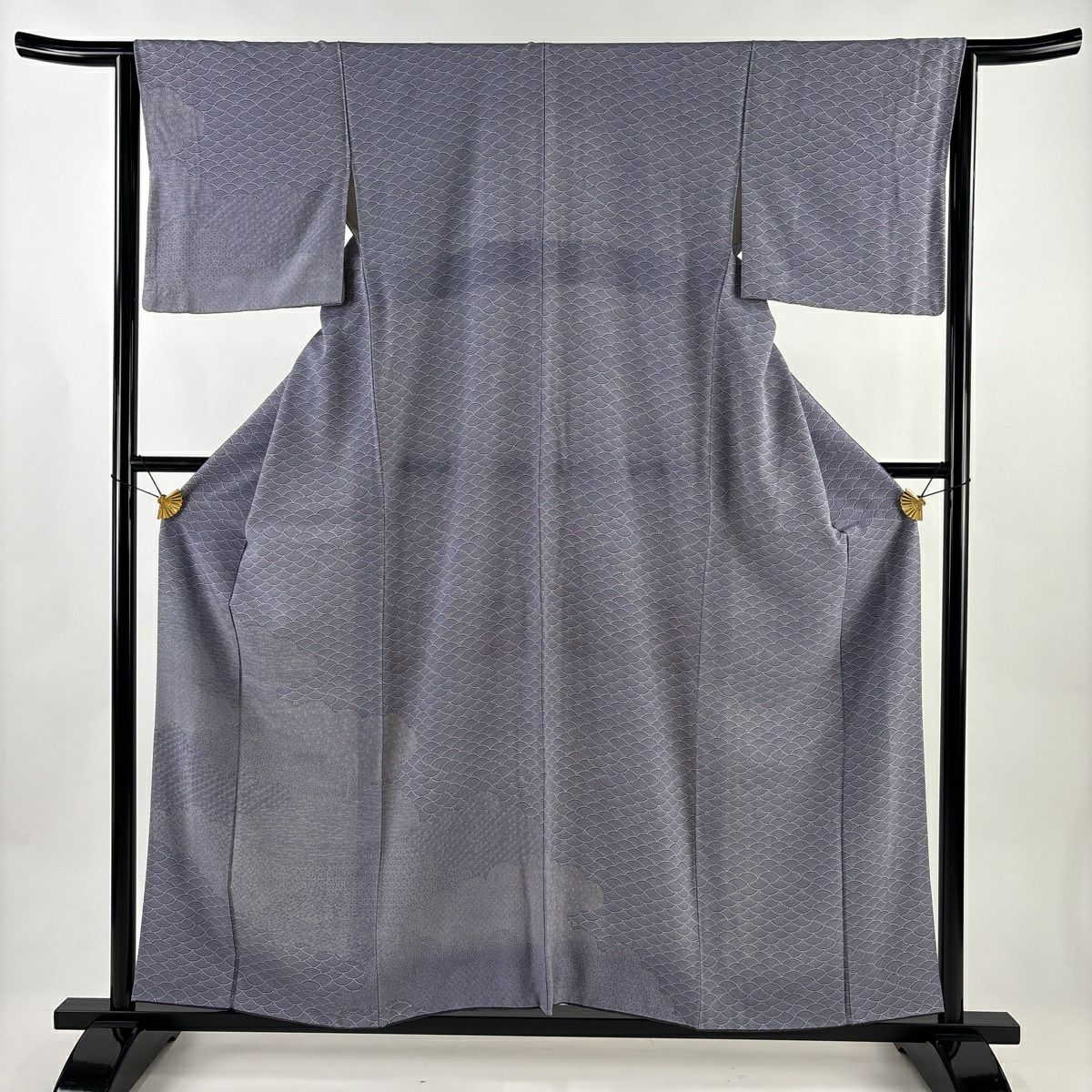 訪問服 身長157cm 袖長63.5cm S 雙層 雲文 青海波 薄紫 純蠶絲 名品級