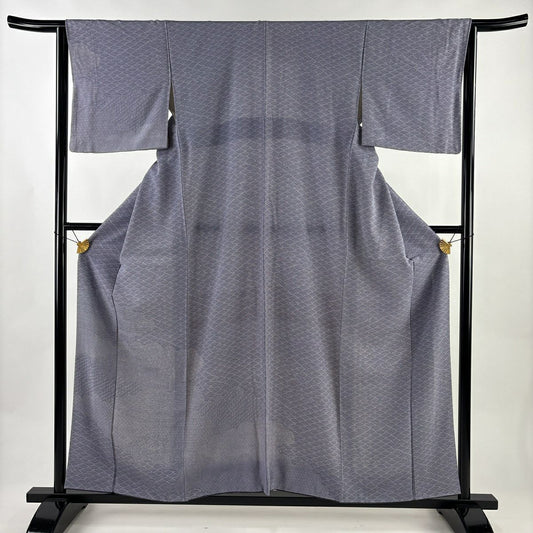 訪問服 身長157cm 袖長63.5cm S 雙層 雲文 青海波 薄紫 純蠶絲 名品級
