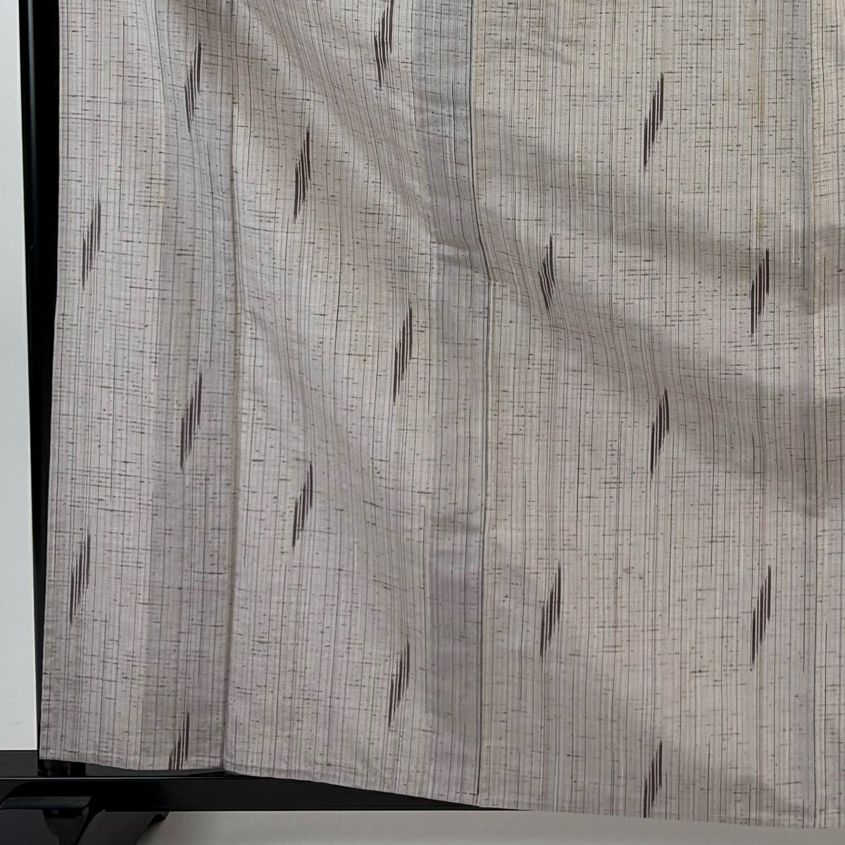 【美品】 紬織 身長163cm 袖長62.5cm S 單層 條紋 幾何學 薄小豆 純蠶絲 名品級