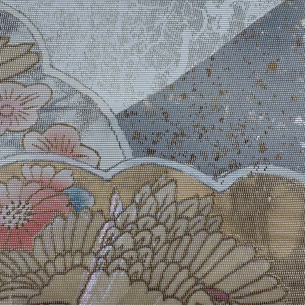 袋帶 優品級 仙鶴 松樹 金金箔 銀 お太鼓圖案 純蠶絲