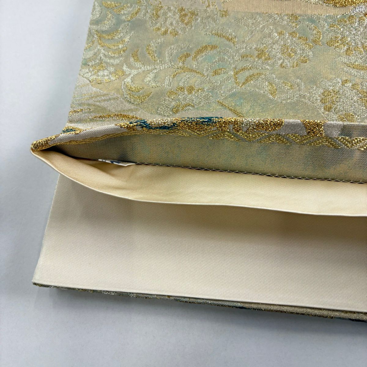 【美品】 袋帶 秀品級 梅花 仙鶴 金絲 金金箔 金色 六通 純蠶絲