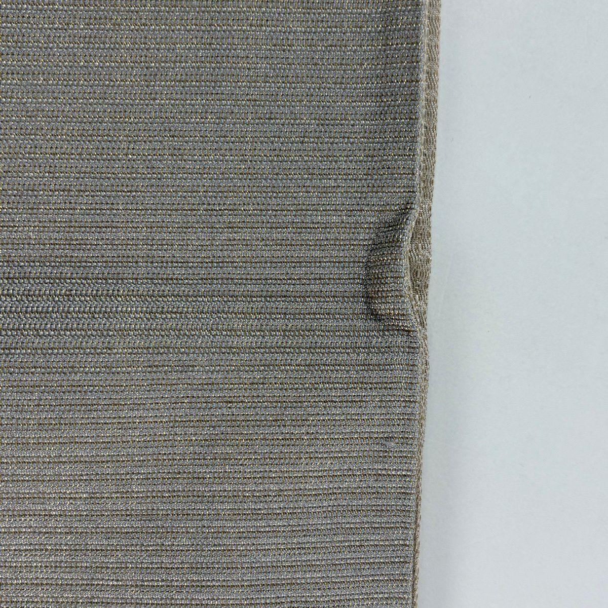 【美品】 袋帶 秀品級 斜條紋 金絲 金色 大鼓圖案 純蠶絲