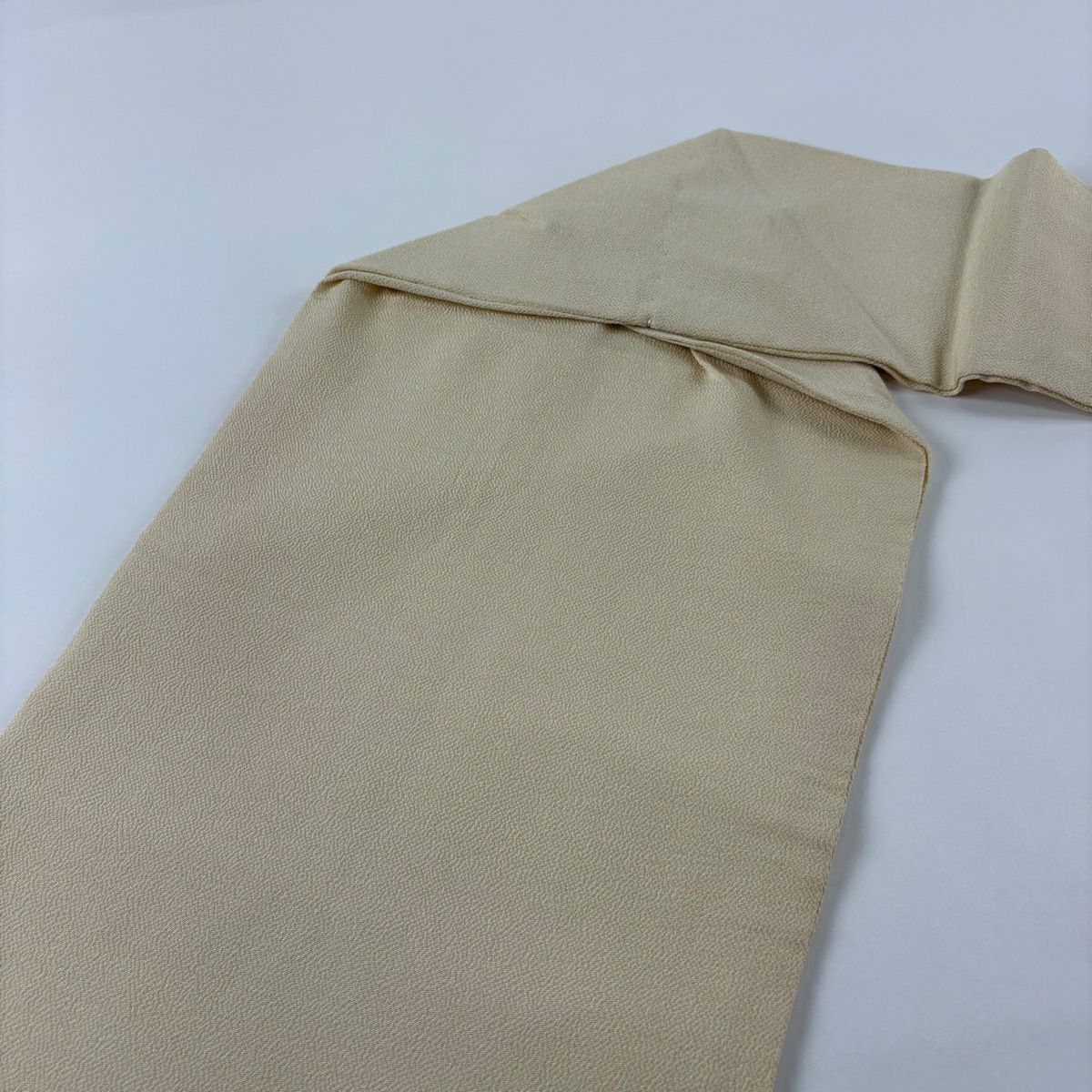 【美品】名古屋帶 秀品級 草花紋紋 縮緬 薄黃 純蠶絲
