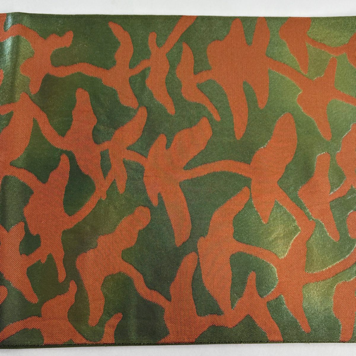 袋帶 秀品級 織悅 落款あり 關西仕立 樹木 金金箔 艾草 綠 全通 純蠶絲