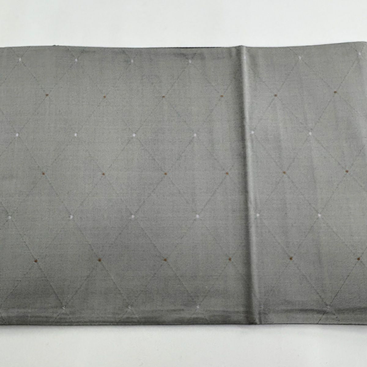 【美品】 袋帶 秀品級 菱 灰色 六通 純蠶絲