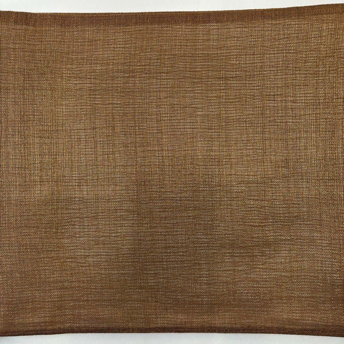 【美品】 袋帶 秀品級 夏帶 葉紋 金絲 茶 お太鼓紋 純蠶絲